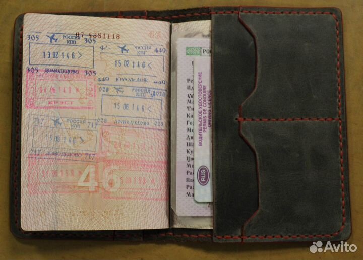 Обложка для документов натуральная кожа