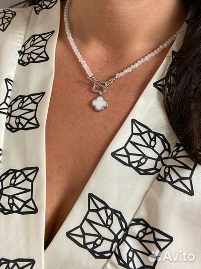 Колье чокер подвеска с перламутром