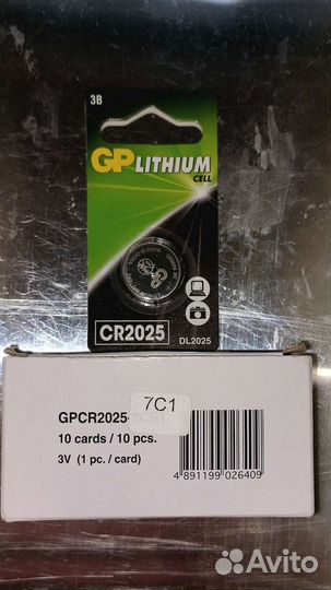 Батарейка литиевая GP Batteries сr2025 3В(10 шт.)