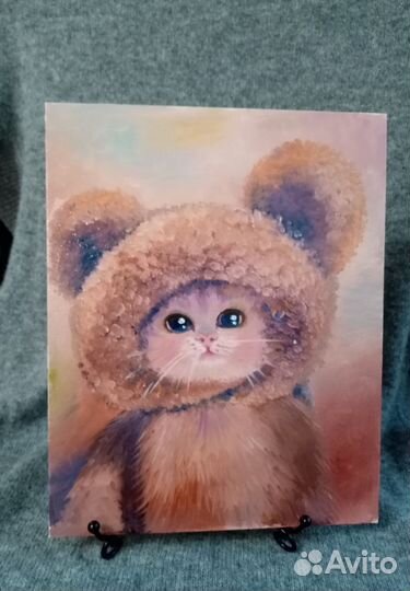 Котик в шапке