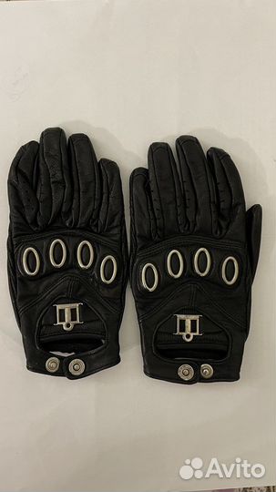 Мото перчатки кожаные