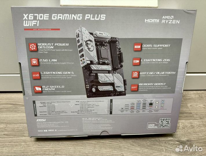 Материнская плата MSI x670e Gaming Pluswifi новая