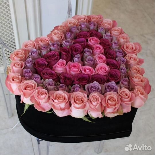 Сердце из роз букет