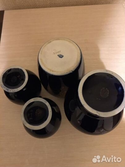 Вазы - кобальт с позолотой