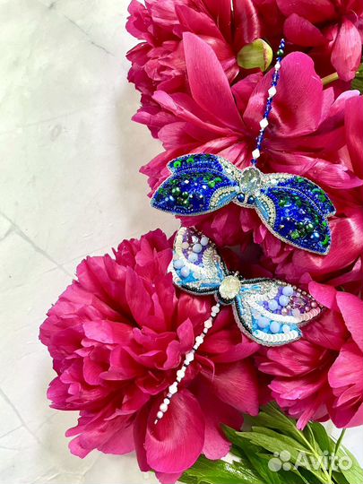 Брошь из бисера Dragonfly ручная работа