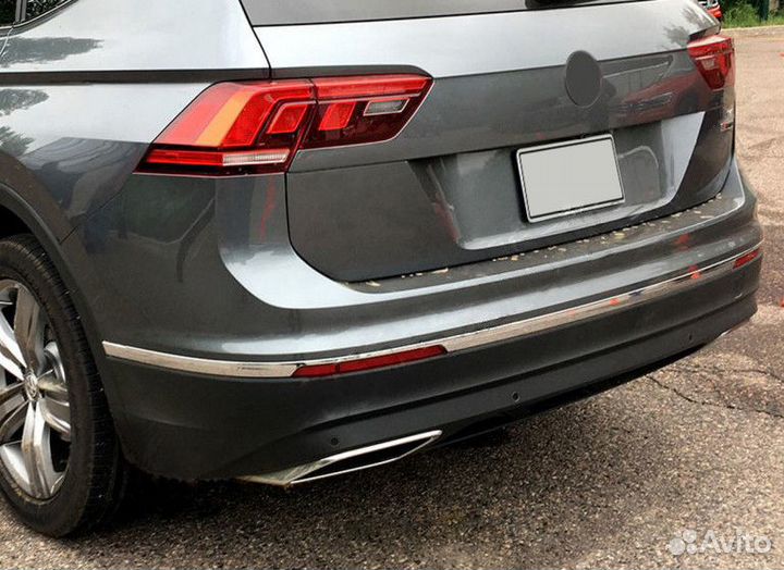 Молдинги на задний бампер Volkswagen Tiguan 16-20
