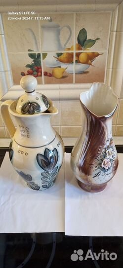 Кувшин СССР керамический перламутровая ваза