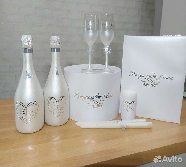 Свадебная коробка, бокалы