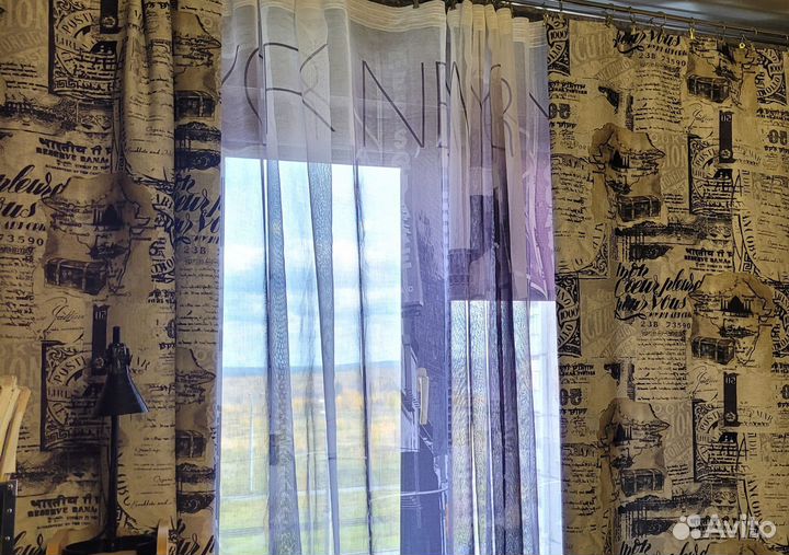Комплект шторы и тюль бу