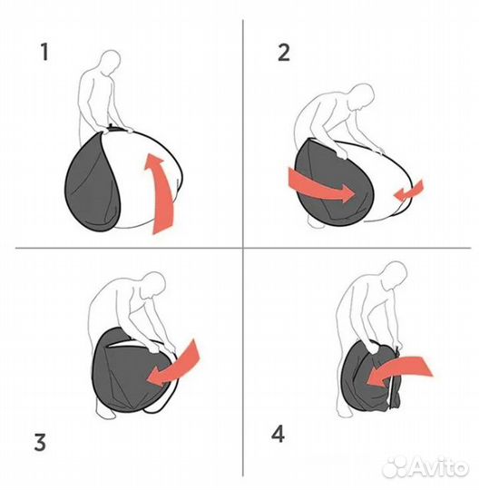 RE2010 black фон складной 1,5х2 м, черный E-Image