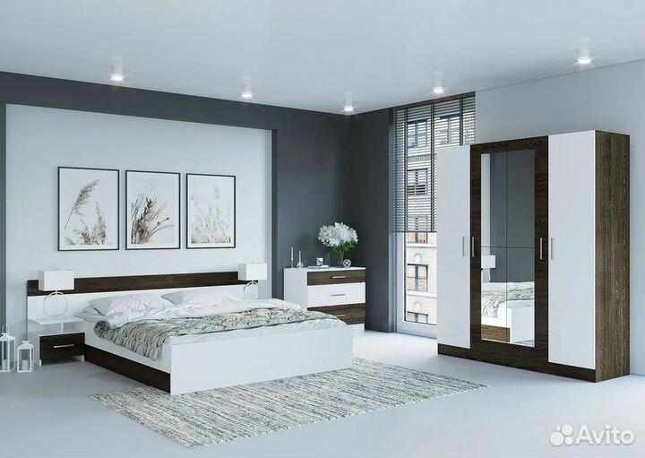 Спальный гарнитур Леси с 4-х ств. шкафом