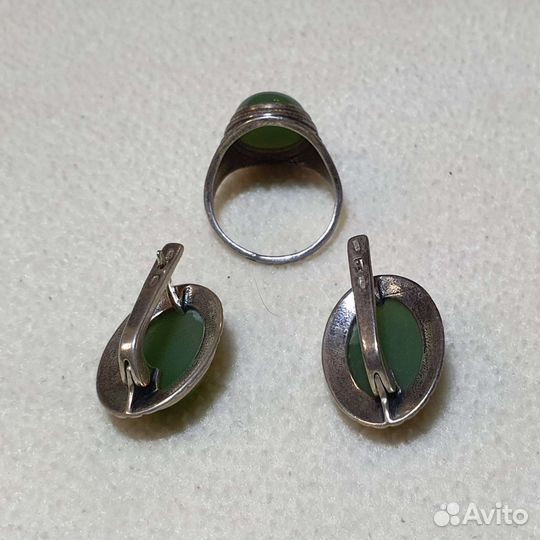 Комплект серьги с перстнем. Серебро 925