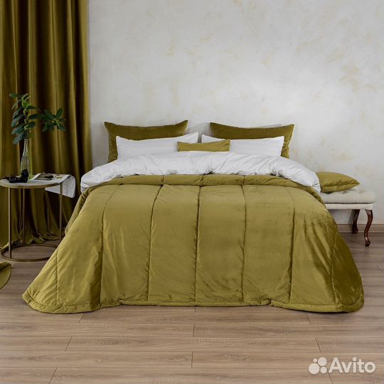 Покрывало бархат Беллиссимо темный янтарь