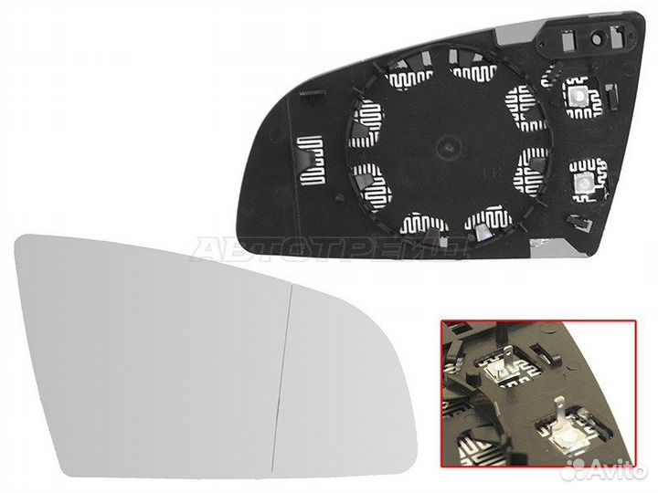 Полотно зеркала Audi A3 2003-2008 асфер с об