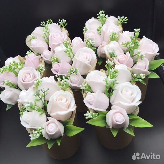 Букет роз из мыла