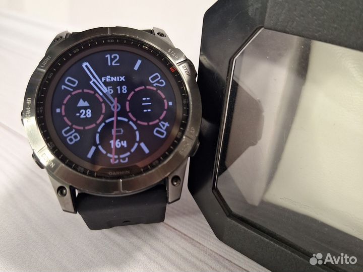 Часы Garmin Fenix 7X Solar Slate gray & black band