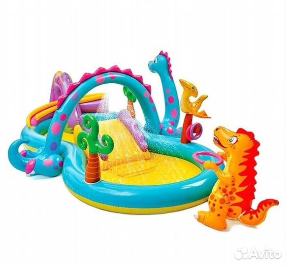 Детский надувной бассейн с горками, новый