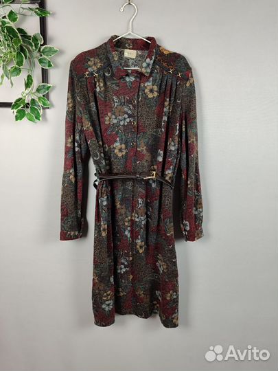 Винтажное трикотажное платье Италия р.54