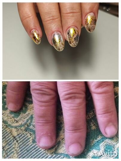 Маникюр с покрытием гель лак, наращивание ногтей