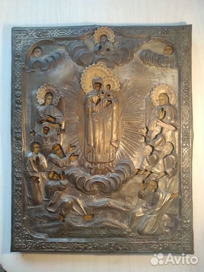 Икона Всех скорбящих радость Оклад Богородица Грош