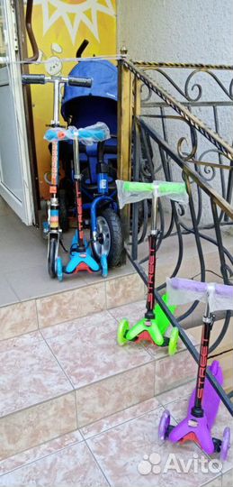 Самокат 3х-колесн. до 55 кг, светящ. колеса