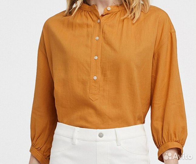 Льняная рубашка uniqlo