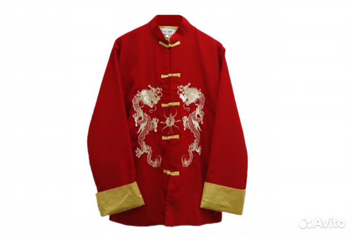 Рубаха мужская китайская, красный полиэстер, разме