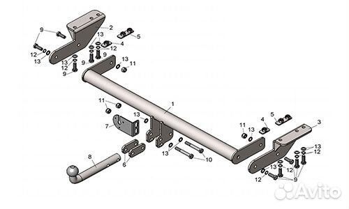 Фаркоп на Mazda/Мазда CX-5 2017- н.в M308-A