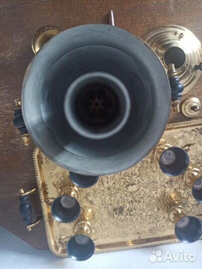 Декоративный самовар с рюмками на подносе СССР