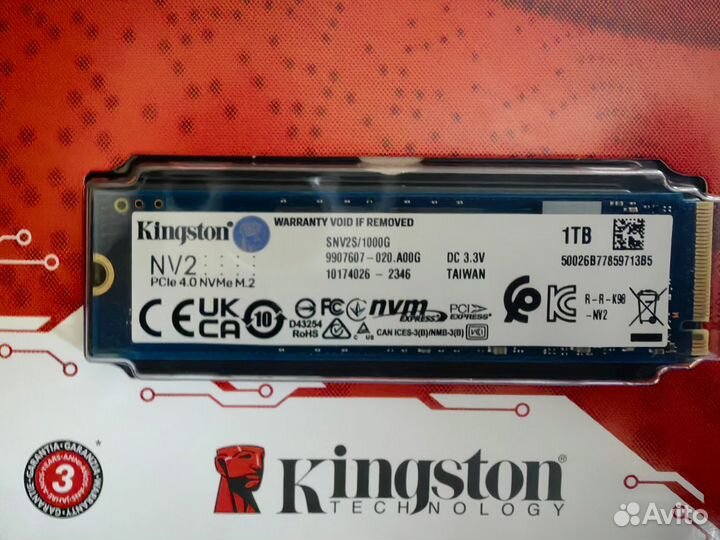 SSD накопитель Kingston NV2 M.2 2280 1 тб