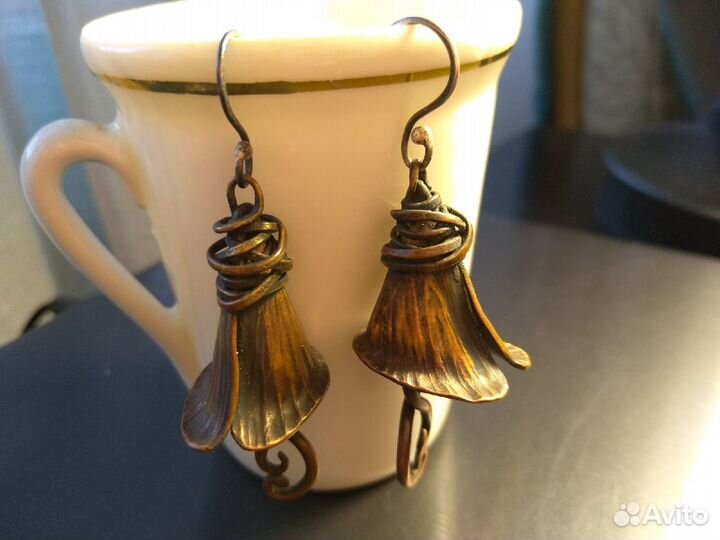 Медные серьги 