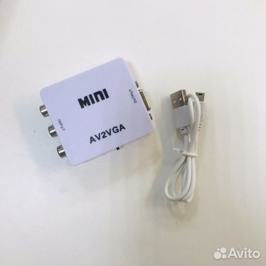 Переходник конвертер с 3xRCA на VGA (1080P)