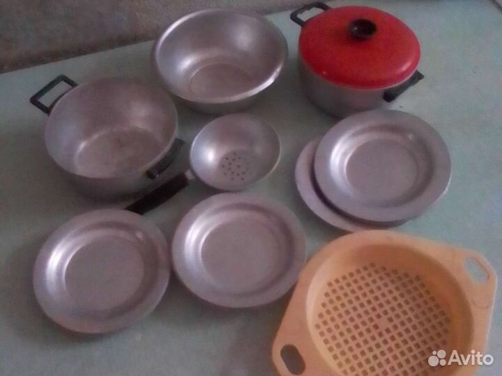 Детская игрушечная посуда и плита СССР