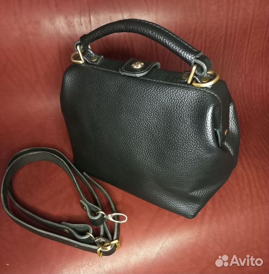 Сумка саквояж натуральная кожа
