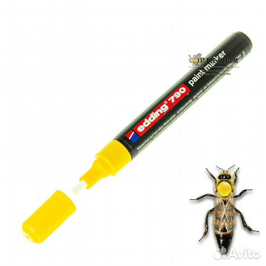 Маркер желтый 3мм. для мечения маток edding (Герма