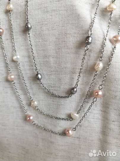 Колье трансформер чокер с жемчугом