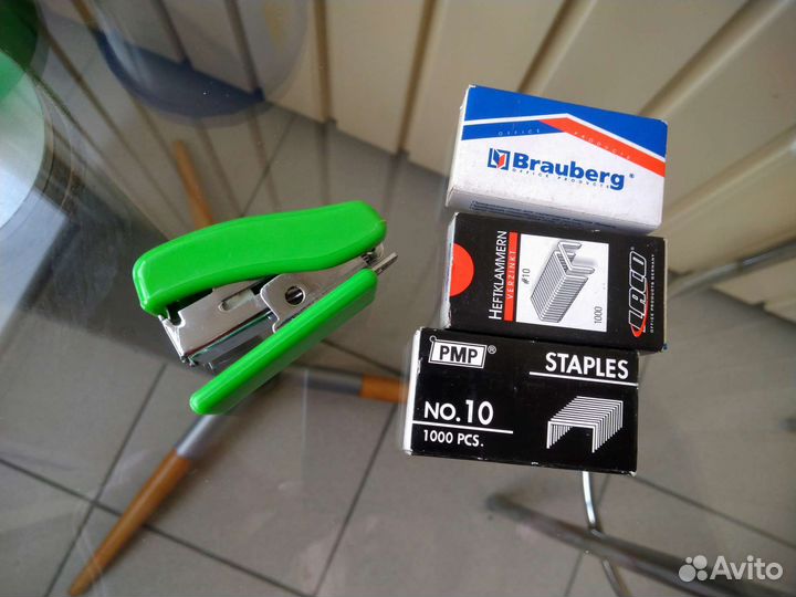 Степлер Точилка Скобы Подставка Стакан Набор