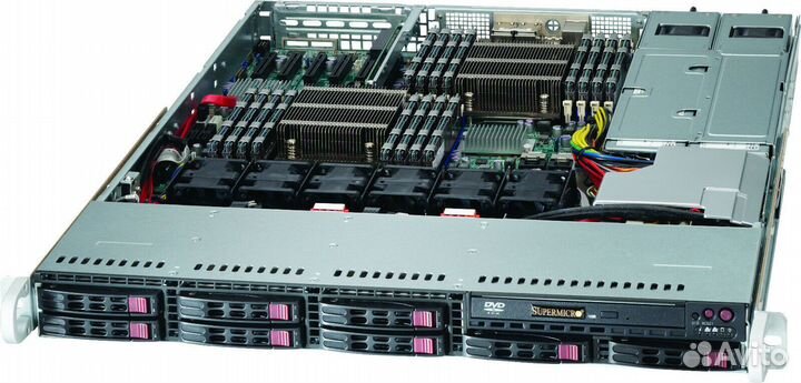 Сервер Supermicro 1u(Xeon e5 2697v2*2,128gb,1tb*2)