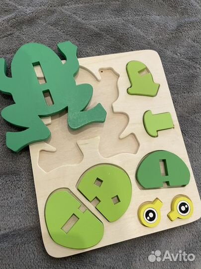 3D пазл лягушка деревянный