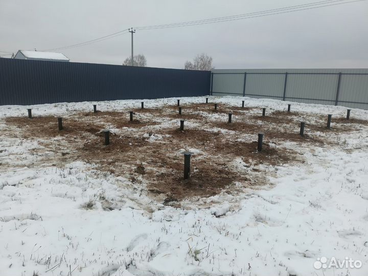 Монтаж (установка) винтовых свай под ключ