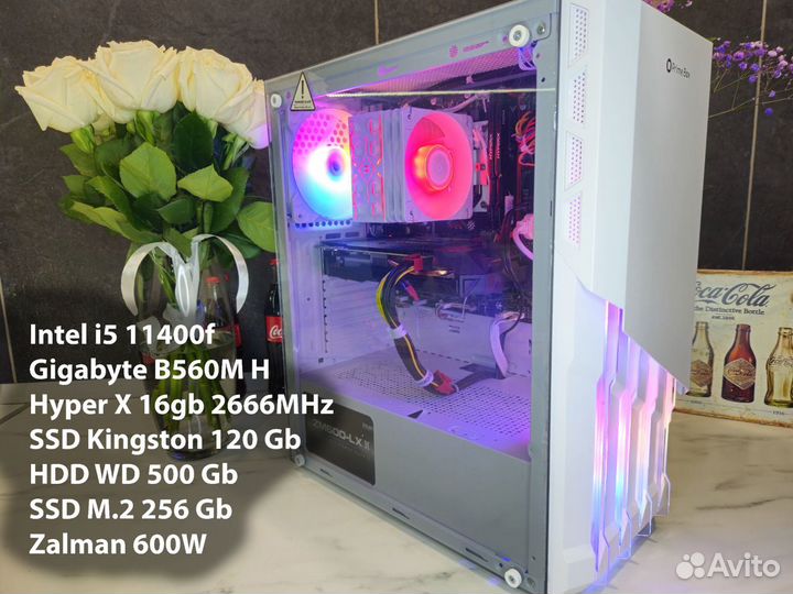 Мощный игровой компьютер i5 11400, 16 gb