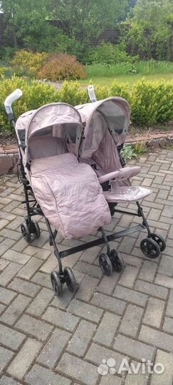 Новая коляска для двойни Mobility One бежевая