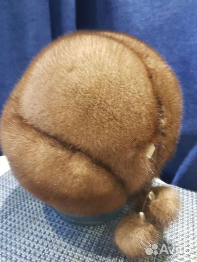 Берет женский норковый Шапка