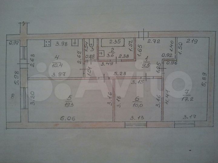 3-к. квартира, 71,4 м², 6/6 эт.