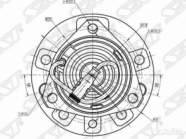 Ступичный узел перед opel astra H/zafira (5 шпилек