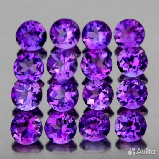 Аметист натуральный 2,38Ct 2,5мм 40шт VVS Африка