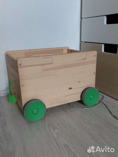 Корзина для игрушек на колёсиках IKEA flisat