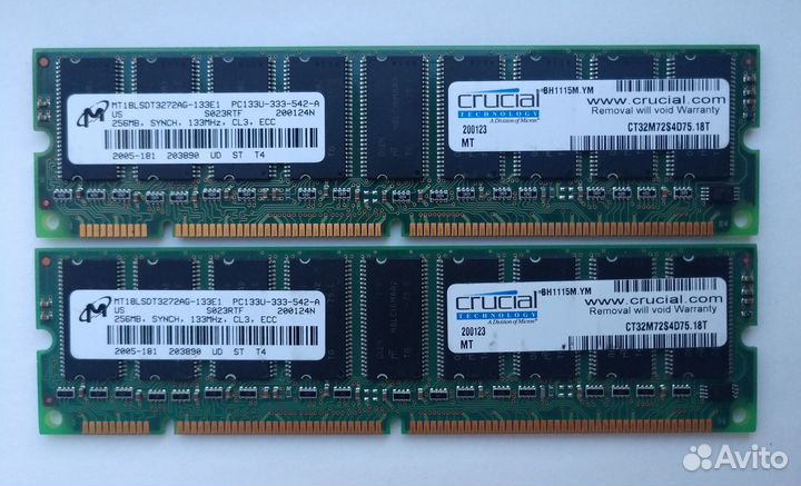 Оперативная память Micron PC133 ECC 256Mb