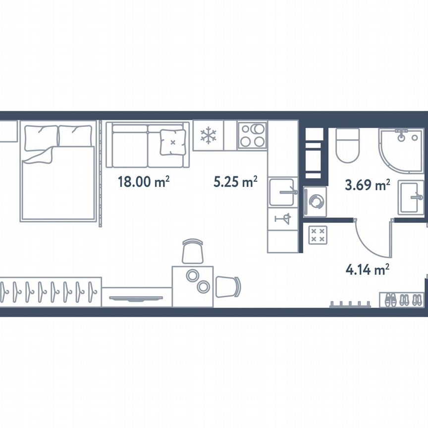 Квартира-студия, 31,1 м², 4/11 эт.