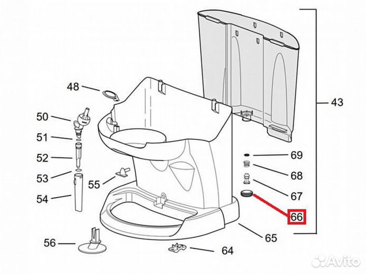Прокладка емкости для воды кофемашины DeLonghi